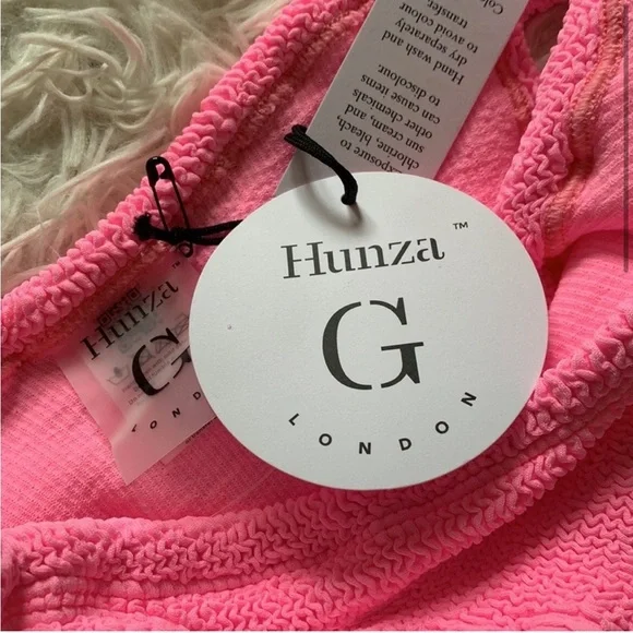NWT Hunza G Xandra bikini set in bubblegum one size - Picture 5 of 7